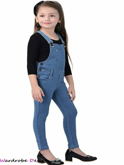 Soft Denim Dungaree or Jump suit for Girls - Image 2