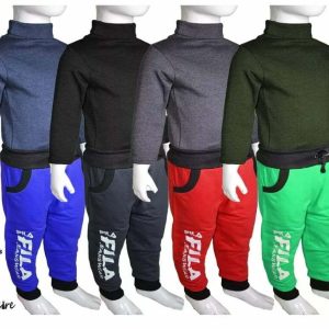 Pack of 4 Winter Collection 2 High Neck & 2 Warm trousers for Kids-Random Colors