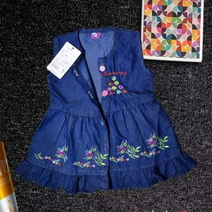 Pure Cotton Twill Denim Frock or Denim Top for Girls