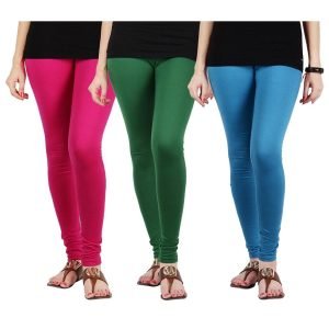 Pack of 3 Girls Legging Elasticated Waist stretchable trousers for Girls-Multicolor