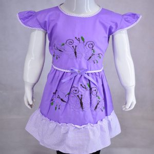 Premium Cotton Frock for Girls-Purple 4-8 Years