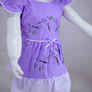 Premium Cotton Frock for Girls-Purple 4-8 Years