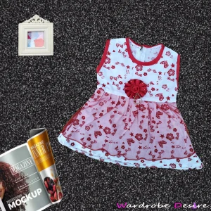 Pure Cotton Fish Net Baby Frock-9 months to 3 years