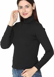 Women Highneck Shirt Black
