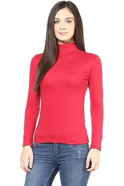 Women hineck red