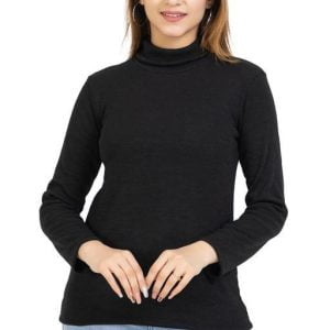 Women Highneck Shirt Black