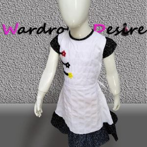 Pearl White Cotton Frock for Grils 4-8 years