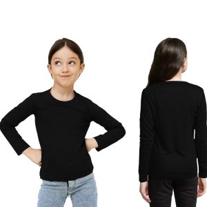 Full Sleeves Poly-Fleece thermal Sweatshirt for Girls-Black | Winter Collection 2023