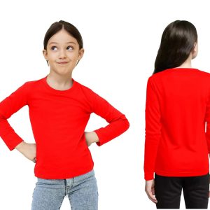 Full Sleeves Poly-Fleece thermal Sweatshirt for Girls-Red | Winter Collection 2023