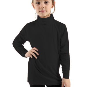 Full Sleeves Poly-Fleece thermal Hineck for Girls-Black | Winter Collection 2023