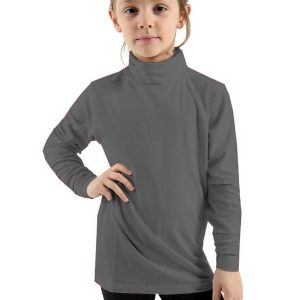 Full Sleeves Poly-Fleece thermal Hineck for Girls-Grey | Winter Collection 2023