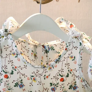 2022 New Summer Toddler Baby Kids Girls Sleeveless Ribbons Bow Floral Dress Princess Dresses Girls Clothing Kids Casual Dresses