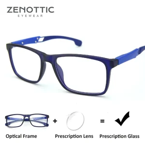 ZENOTTIC Sport Prescription Glasses Men Anti-Blue-Ray Photochromic Myopia/Hyperopia/Progressive Eyeglasses Optical Eyewear